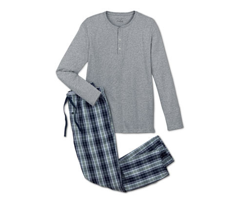 Tchibo - Pyžamo - pro muže - vel. M 48/50 - barva: modrá/kostkovaný