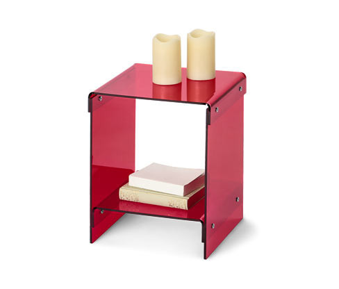 Tchibo - Odkládací stolek z akrylového skla - barva: červená