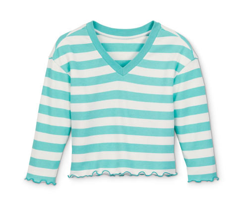 Tchibo - Mikina z biobavlny - pro dívky - vel. 122/128 - barva: bílá/s proužky