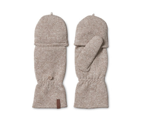 Tchibo - Odklápěcí palčáky z pleteného fleecu - pro ženy - vel. 6,5 - barva: béžová