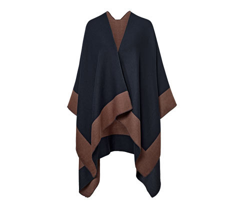 Tchibo - Oboustranné pončo - barva: modrá