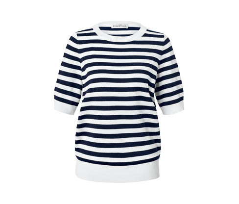 Tchibo - Svetr z jemné pleteniny - pro ženy - vel. S 36/38 - barva: modrá/s proužky