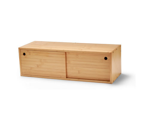 Tchibo - Nástěnný regál s posuvnými dvířky - barva: hnědá