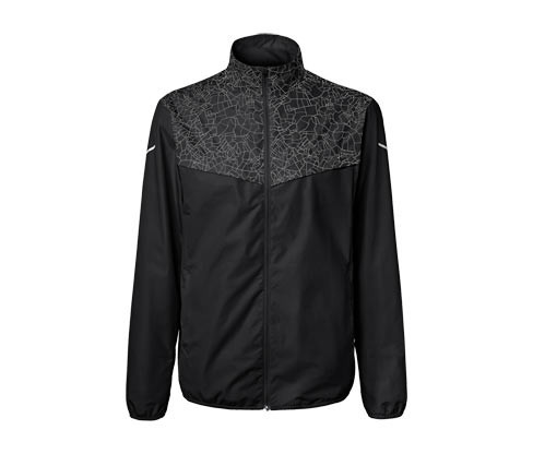 Tchibo - Větruvzdorná běžecká bunda - pro muže - vel. S 44/46 - barva: černá/s potiskem