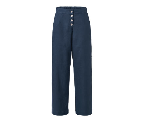 Tchibo - Lněné kalhoty - pro ženy - vel. 36 - barva: modrá