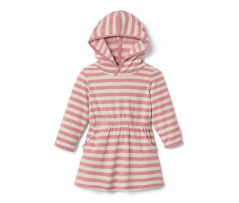 Tchibo - Dětské froté šaty - vel. 86/92 - barva: béžová/s proužky