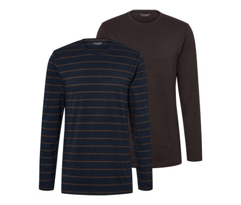 Tchibo - Trika s dlouhým rukávem - pro muže - vel. S 44/46 - barva: modrá/s proužky