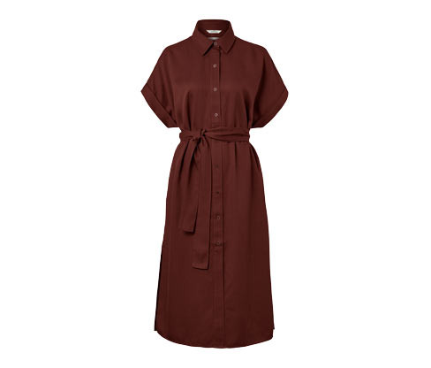 Tchibo - Halenkové šaty ze lněné směsi - pro ženy - vel. 36 - barva: hnědá