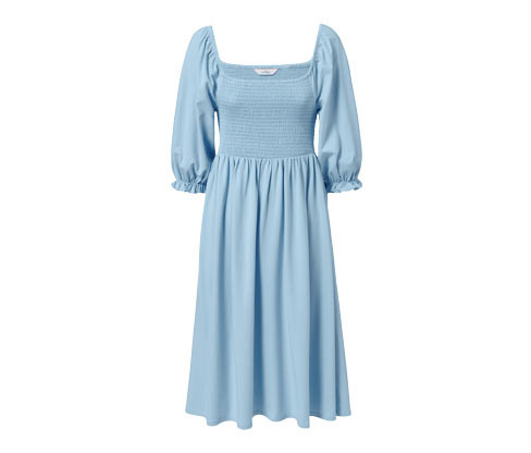 Tchibo - Žerzejové šaty s nabíranými rukávy - pro ženy - vel. S 36/38 - barva: modrá