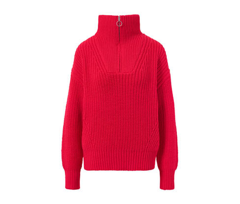 Tchibo - Svetr troyer z hrubé pleteniny - pro ženy - vel. S 36/38 - barva: červená