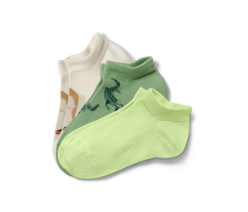 Tchibo - Krátké dětské ponožky - vel. 23-26 - barva: zelená/žakár