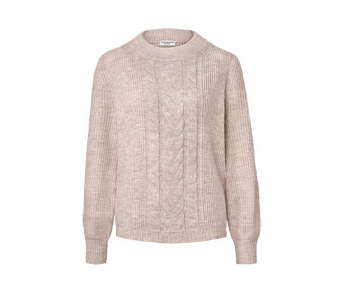 Tchibo - Svetr z hrubého úpletu s copánkovým vzorem - pro ženy - vel. S 36/38 - barva: bílá