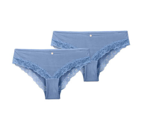 Tchibo - Brazilské kalhotky - pro ženy - vel. XS 32/34 - barva: modrá/s proužky