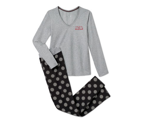 Tchibo - Pyžamo - pro ženy - vel. S 36/38 - barva: černá/s puntíky