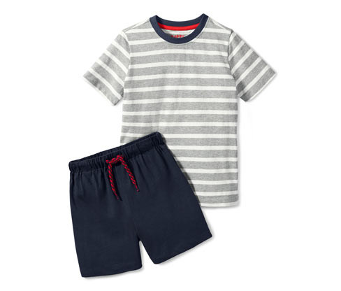 Tchibo - Chlapecké krátké pyžamo - pro kluky - vel. 98/104 - barva: modrá/s proužky