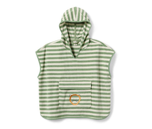 Tchibo - Dětské froté pončo - pro miminko - vel. 74/80 - barva: zelená/s proužky