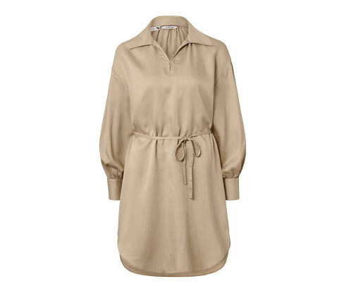 Tchibo - Dlouhá halenka ze lněné směsi - pro ženy - vel. 36 - barva: béžová