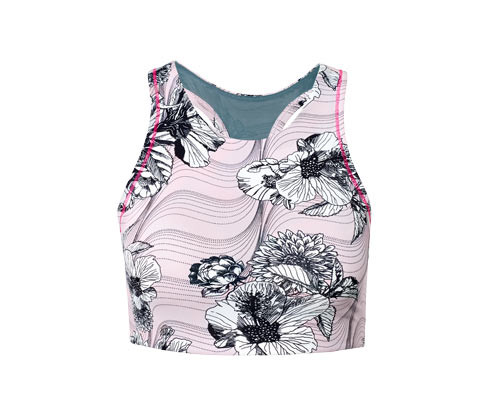 Tchibo - Sportovní podprsenka - pro ženy - vel. S 36/38 - barva: černá/květovaný