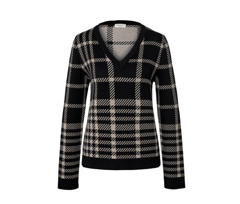 Tchibo - Kostkovaný svetr - pro ženy - vel. XS 32/34 - barva: černá