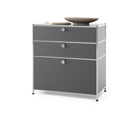 Tchibo - Kovová komoda »Cn3« se 3 zásuvkami - barva: šedá