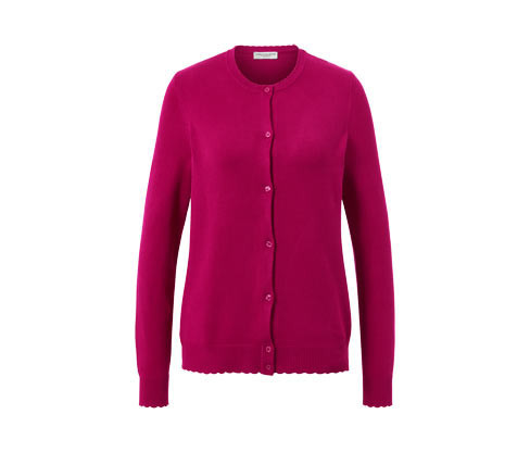 Tchibo - Svetr z jemného úpletu se zvlněným okrajem - pro ženy - vel. S 36/38 - barva: červená