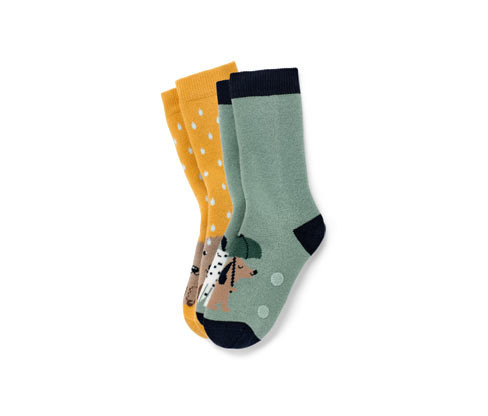 Tchibo - Dětské protiskluzové ponožky - pro ženy - vel. 23-26 - barva: zelená/žakár