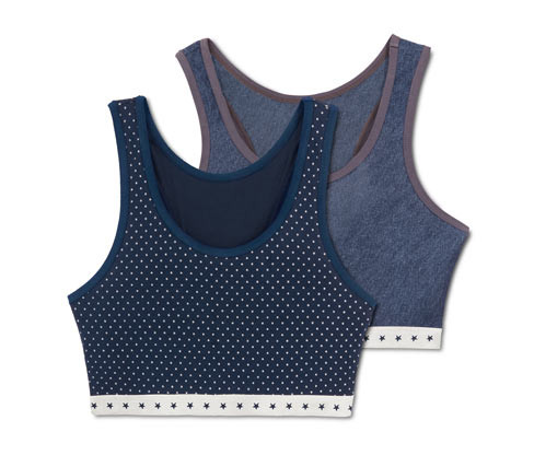 Tchibo - Dívčí podprsenky - pro dívky - vel. 134/140 - barva: modrá/s potiskem