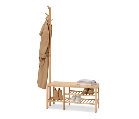 Tchibo - Lavice s věšákem na šaty - barva: hnědá