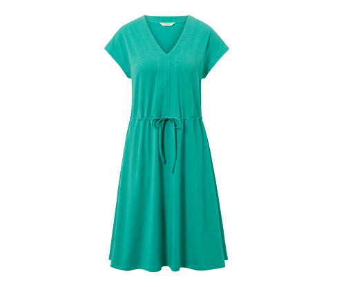 Tchibo - Žerzejové šaty se šňůrkou na zavazování - pro ženy - vel. S 36/38 - barva: zelená