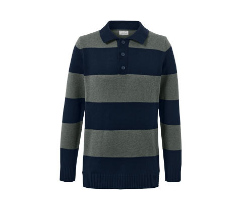 Tchibo - Svetr přes hlavu - pro muže - vel. S 44/46 - barva: modrá/s proužky