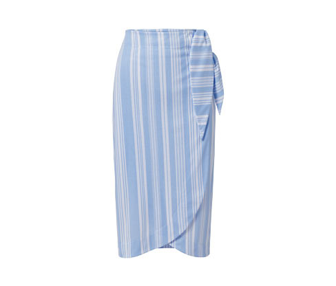 Tchibo - Proužkovaná zavinovací sukně - pro ženy - vel. S 36/38 - barva: modrá/s proužky