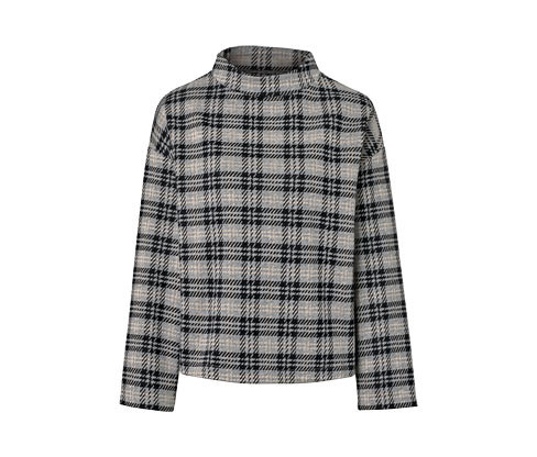 Tchibo - Kostkovaná mikina - pro ženy - vel. S 36/38 - barva: černá/kostkovaný