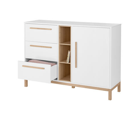 Tchibo - Komoda »Eklund« se zásuvkami a dvířky - barva: bílá