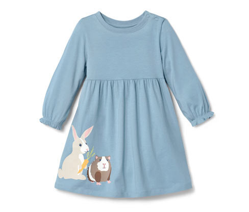 Tchibo - Dětské žerzejové šaty - pro dívky - vel. 86/92 - barva: modrá