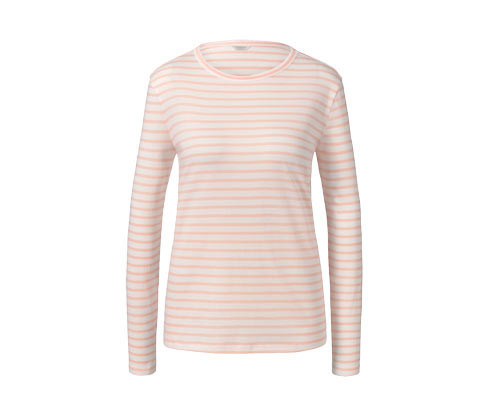 Tchibo - Triko s dlouhým rukávem - pro ženy - vel. XS 32/34 - barva: bílá/s proužky