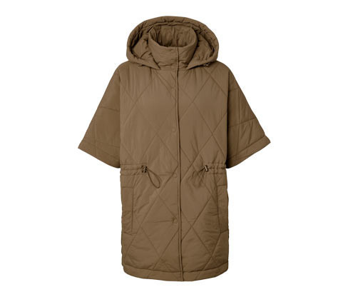 Tchibo - Prošívané pončo s kapucí - pro ženy - vel. S/M - barva: béžová