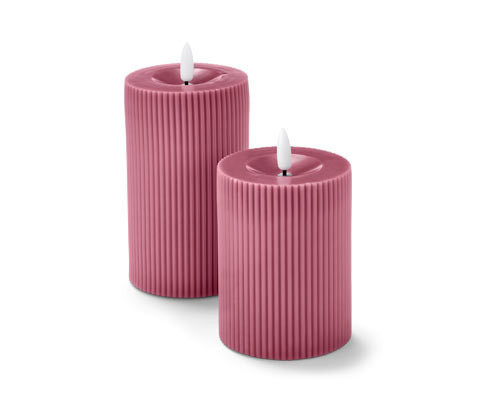 Tchibo - LED svíčky z pravého vosku - barva: růžová