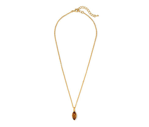 Tchibo - Náhrdelník s kamínkem ve tvaru navety - barva: hnědá