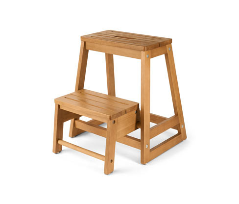 Tchibo - Schůdky z masivního dřeva - barva: hnědá