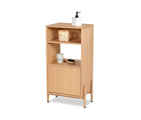 Tchibo - Koupelnová skříňka s dřevěnou dýhou - barva: hnědá