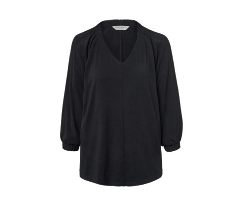 Tchibo - Halenkové tričko s řasením - pro ženy - vel. S 36/38 - barva: černá