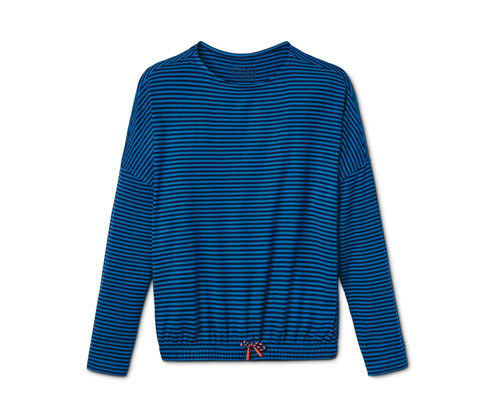 Tchibo - Triko s dlouhým rukávem - pro dívky - vel. 122/128 - barva: modrá/s proužky
