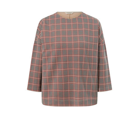 Tchibo - Mikina s 3/4 rukávem - pro ženy - vel. S 36/38 - barva: modrá/kostkovaný