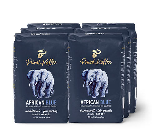 Tchibo - Privat Kaffee African Blue 6x 500 g zrnkové kávy - Intenzita: 5/6