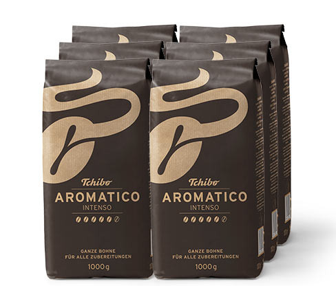 Tchibo - Aromatico Intenso – 6 × 1 kg zrnkové kávy - Intenzita: 5/6