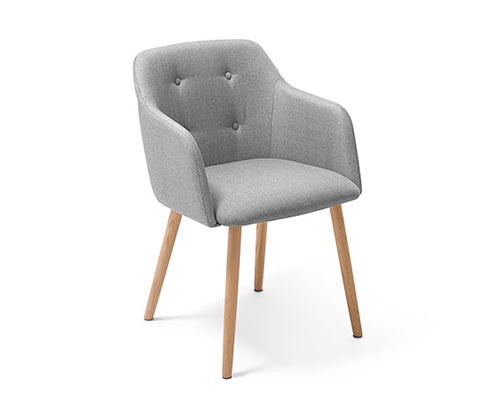 Tchibo - Polstrovaná židle, světle šedá