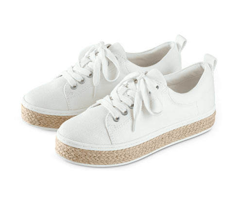 Tchibo - Plátěné tenisky - pro ženy - vel. 37 - barva: bílá