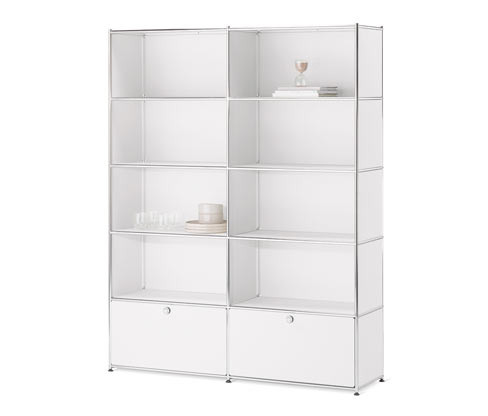 Tchibo - Regál CN3 se 2 výklopnými dvířky - barva: bílá