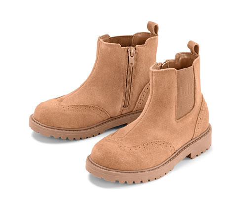 Tchibo - Dětské kožené kotníkové boty - pro ženy - vel. 26 - barva: hnědá