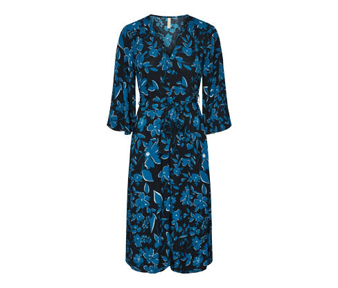 Tchibo - Šaty s potiskem - pro ženy - vel. 34 - barva: modrá/květovaný